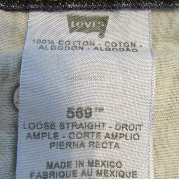 LEVI'S 569 BOY'S SIZE 10 R (28 X 25) JEANS DARK BLUE SLUB DENIM LOOSE GIRL'S RED - Picture 11 of 16